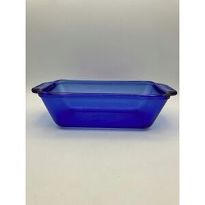 Vintage Anchor Hocking Royal Ruby Loaf Baking Dish/Pan Cobalt Blue Glass‎ 1.5qt